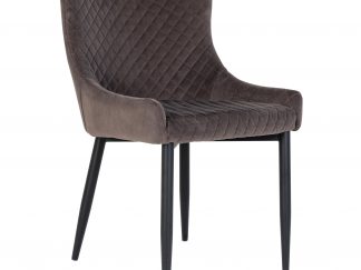 Boston Dining Chair - Chair in grey velvet with black legs