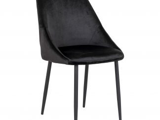 Porto Dining Chair - Chair in black velvet HN1207