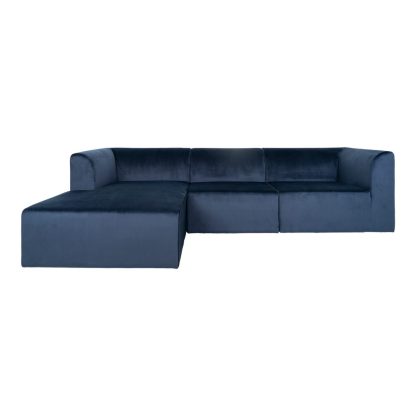 Alba Lounge Sofa - Sofa in dark blue velvet - left facing 160/90x272xH67 cm HN1005