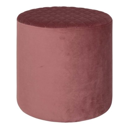 Ejby Pouf - Round pouf in rose velvet HN1214