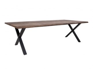 Toulon Dining Table - Dining table in smoked oiled oak with wavy edge 300x100xh75cm