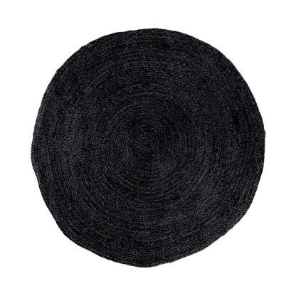 Bombay Rug - Round rug in braided dark grey jute Ø150 cm