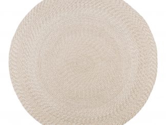 Menorca rug - Round braided rug in sand - made in 100% recycled plastic Ø180 cm
