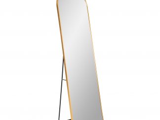 Madrid Mirror - Mirror with brass look frame 40x150 cm