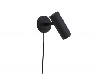 Paris Wall Lamp - Lamp in black with a 190 cm fabric cord Bulb: GU10/5W LED IP20