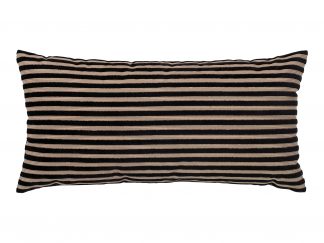 Serpa Cushion - Cushion in black/beige striped design 30x60 cm