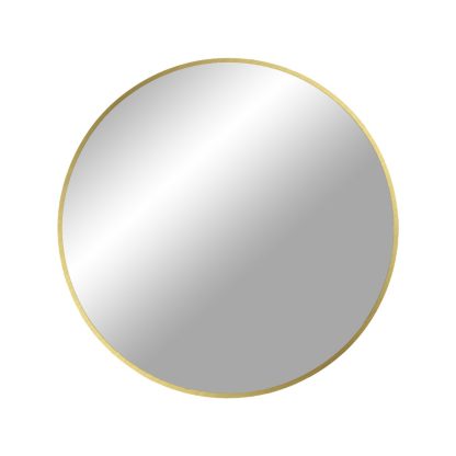 Madrid Mirror - Mirror with brass look frame Ø60 cm