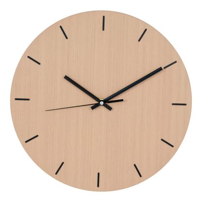 Asti Wall Clock - Wall clock natural wood structure Ø30 cm