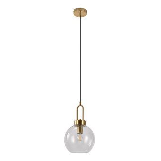 Luton Pendant - Pendant in ball shaped clear glass and brass socket